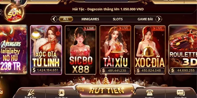 Điểm danh 5 trò chơi hot nhất tại Casino Sunwin